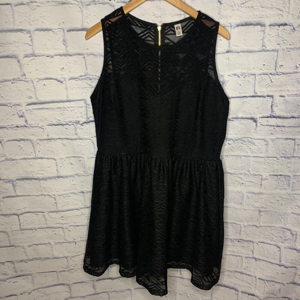 Black Plus Size Pouf Dress